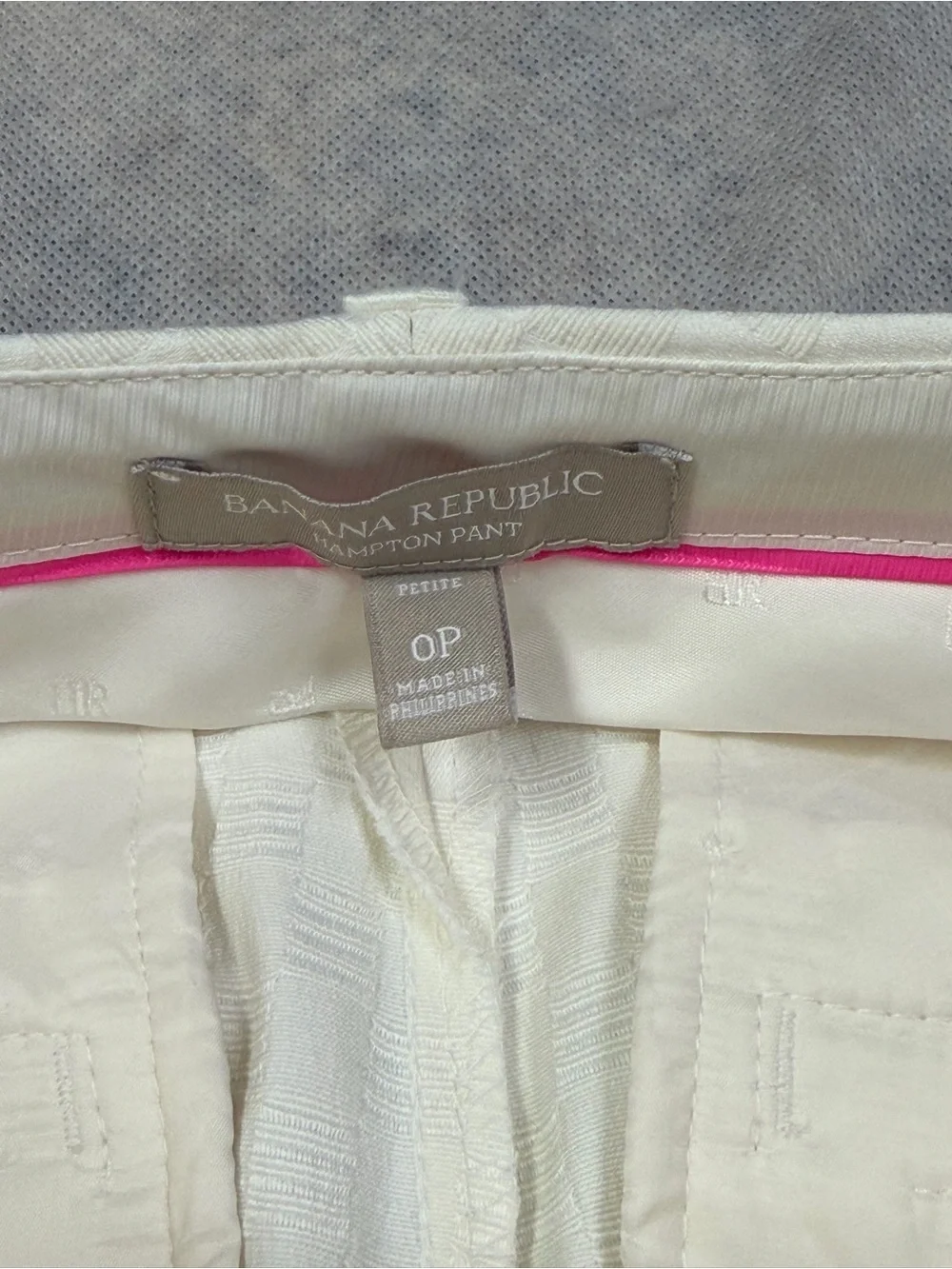 Banana Republic Subtle Hampton Petite Pants Size 0P Ivory